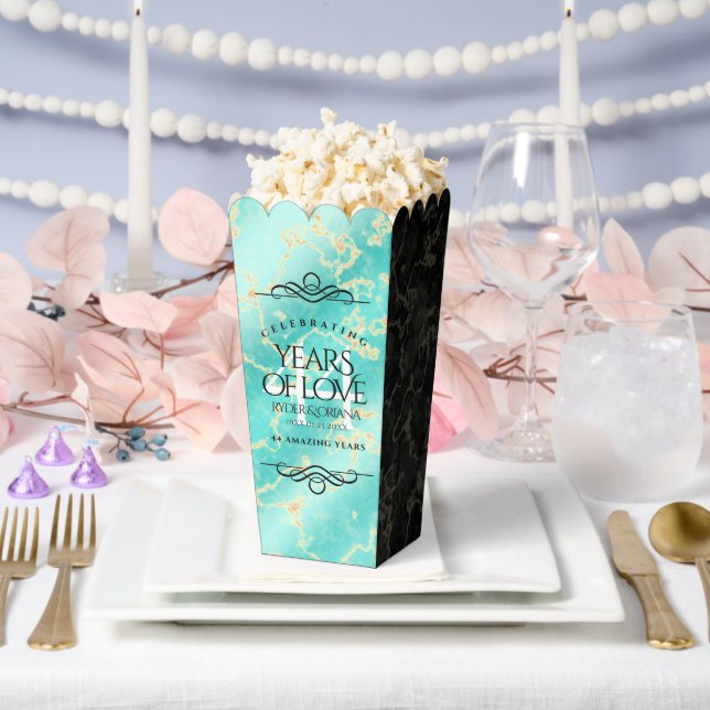 Elegant 44th Turquoise Wedding Anniversary Favor Boxes (Wedding)