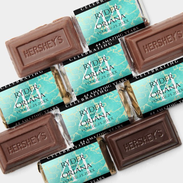 Elegant 44th Turquoise Wedding Anniversary Hershey's Miniatures (Assorted)