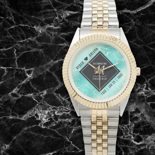 Elegant 44th Turquoise Wedding Anniversary Watch