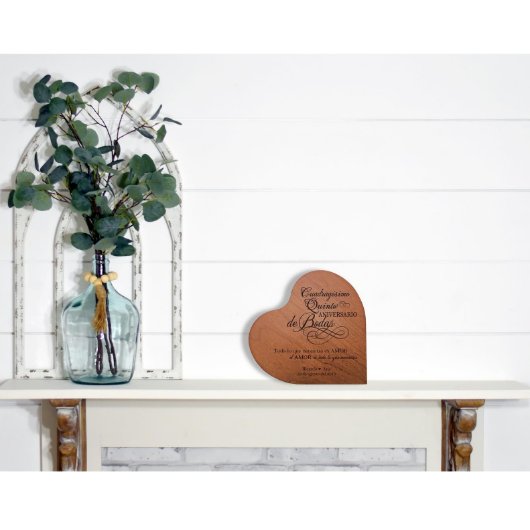 Elegant 45th Anniversary Spanish Verse Heart Block (Lifestyle)