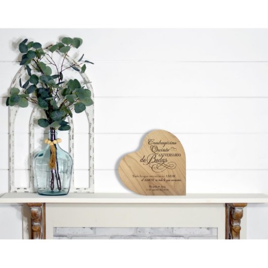 Elegant 45th Anniversary Spanish Verse Heart Block (Lifestyle)