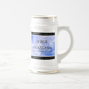Elegant 45th Sapphire Wedding Anniversary Beer Stein