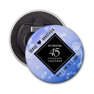 Elegant 45th Sapphire Wedding Anniversary Bottle Opener