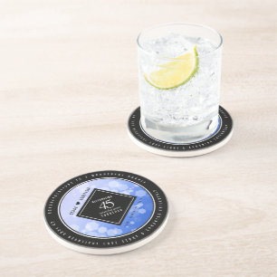 Elegant 45th Sapphire Wedding Anniversary Coaster