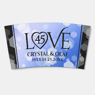 Elegant 45th Sapphire Wedding Anniversary Coffee Cup Sleeve