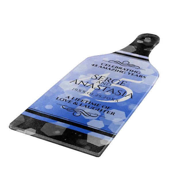 Elegant 45th Sapphire Wedding Anniversary Cutting Board (Corner)