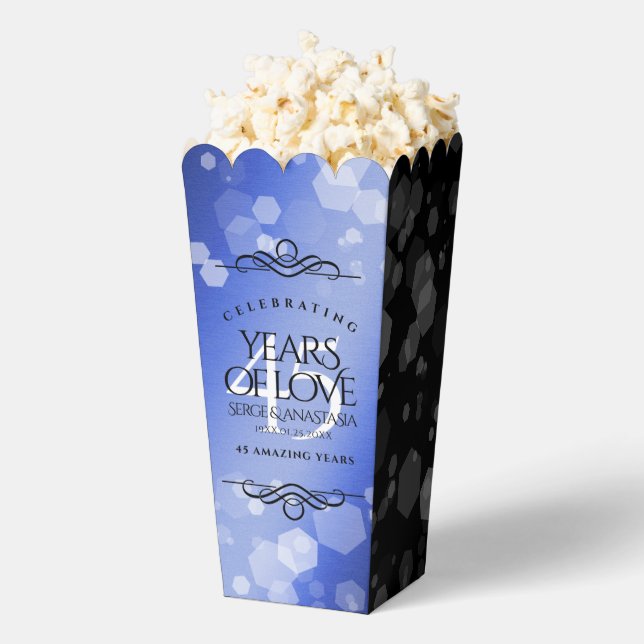 Elegant 45th Sapphire Wedding Anniversary Favor Boxes (Popped)