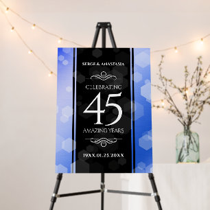 Elegant 45th Sapphire Wedding Anniversary Foam Board