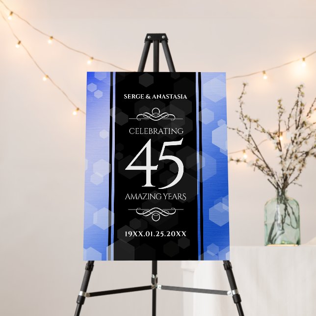 Elegant 45th Sapphire Wedding Anniversary Foam Board (In Situ (Stand))