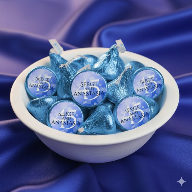 Elegant 45th Sapphire Wedding Anniversary Hershey®'s Kisses® (Elegant 45th Sapphire Wedding Anniversary Hershey's Kisses Cover Photo)