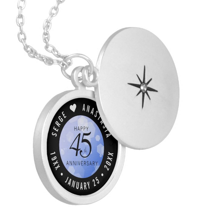 Elegant 45th Sapphire Wedding Anniversary Locket Necklace | Zazzle.com