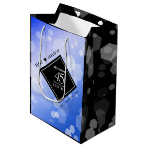 Elegant 45th Sapphire Wedding Anniversary Medium Gift Bag