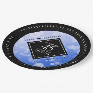 Elegant 45th Sapphire Wedding Anniversary Paper Plates