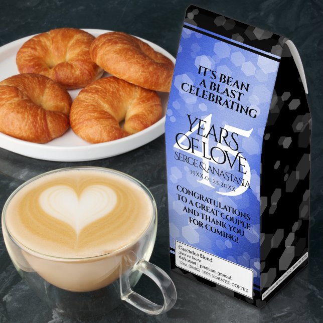 Elegant 45th Sapphire Wedding Anniversary Roasted Coffee (Breakfast)