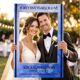 Elegant 45th Sapphire Wedding Anniversary Selfie Frame