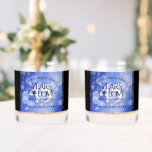 Elegant 45th Sapphire Wedding Anniversary Whiskey Glass