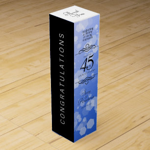 Elegant 45th Sapphire Wedding Anniversary Wine Box
