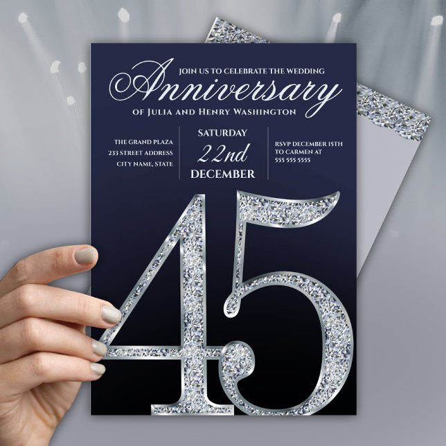 Elegant 45th Wedding Anniversary Invites  (Creator Uploaded)