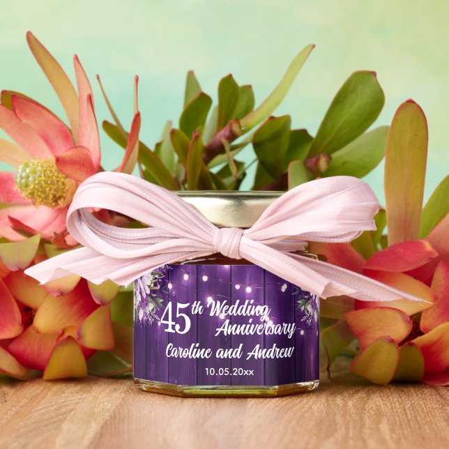 Elegant 45th Wedding Anniversary String Lights Honey Jar Favors (Insitu (Wedding))