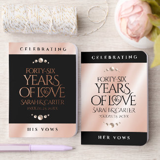 Elegant 46th Pearl Wedding Anniversary Celebration Foil Vow Books