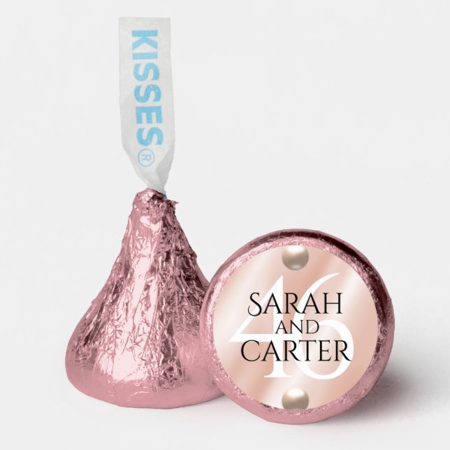 Elegant 46th Pearl Wedding Anniversary Celebration Hershey®'s Kisses® (Front)