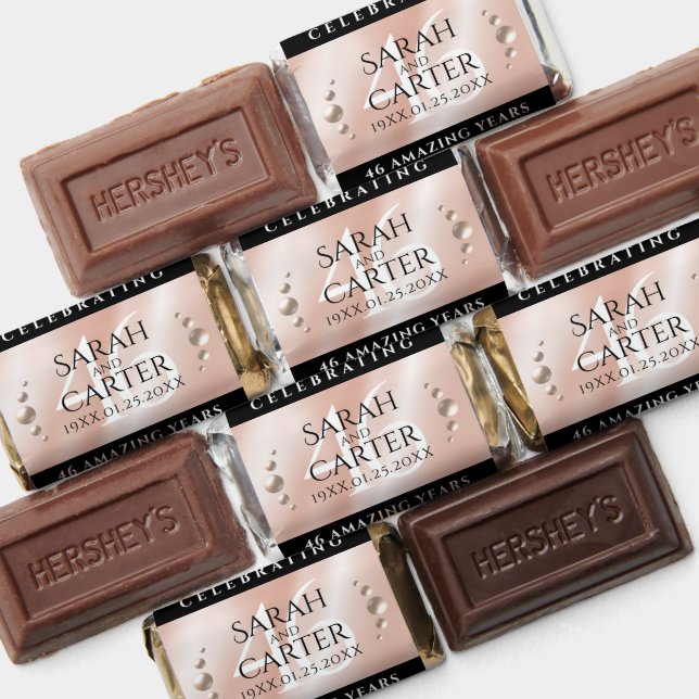 Elegant 46th Pearl Wedding Anniversary Celebration Hershey's Miniatures (Assorted)