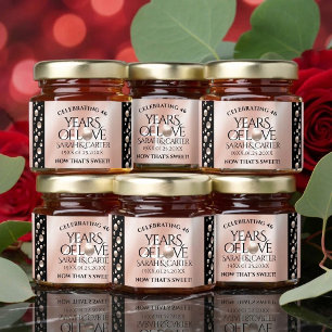 Elegant 46th Pearl Wedding Anniversary Celebration Honey Jar Favors