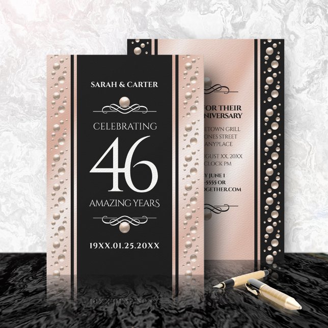 Elegant 46th Pearl Wedding Anniversary Celebration Invitation (Creator Uploaded)