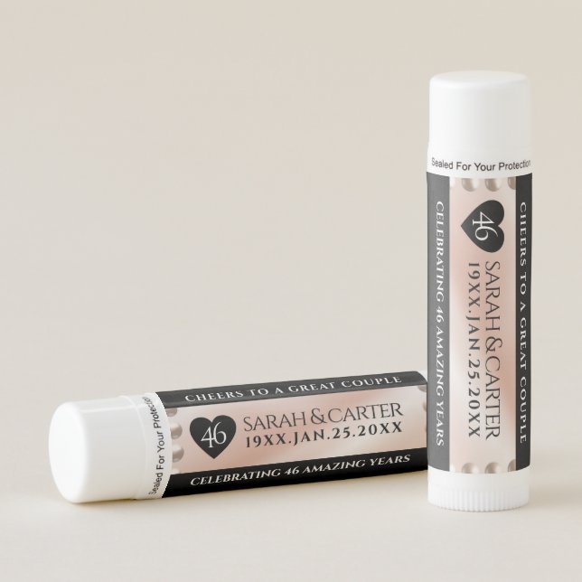 Elegant 46th Pearl Wedding Anniversary Celebration Lip Balm (Front)