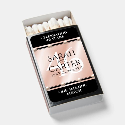 Elegant 46th Pearl Wedding Anniversary Celebration Matchboxes