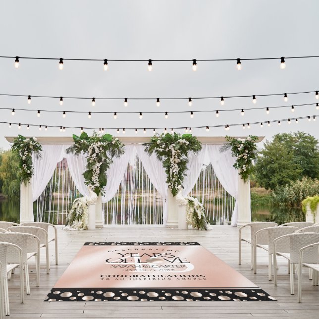 Elegant 46th Pearl Wedding Anniversary Celebration Outdoor Rug (Insitu (Wedding 1))