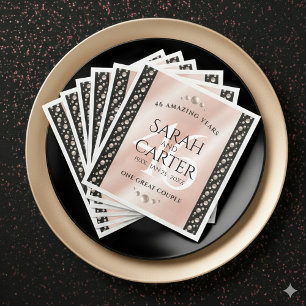 Elegant 46th Pearl Wedding Anniversary Celebration Paper Dinner Napkins