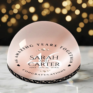 Elegant 46th Pearl Wedding Anniversary Celebration Paperweight