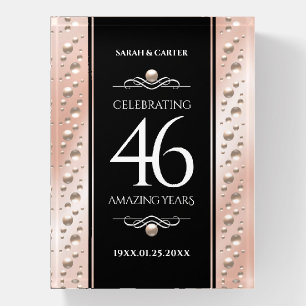 Elegant 46th Pearl Wedding Anniversary Celebration Paperweight