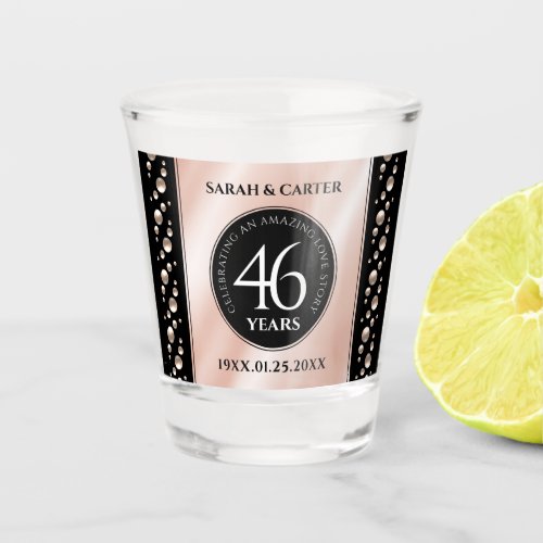 Elegant 46th Pearl Wedding Anniversary Celebration Shot Glass