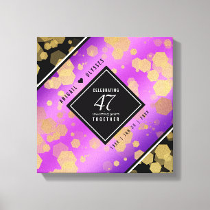 Elegant 47th Amethyst Wedding Anniversary Canvas Print