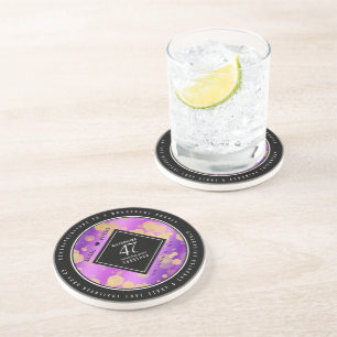 Elegant 47th Amethyst Wedding Anniversary Coaster