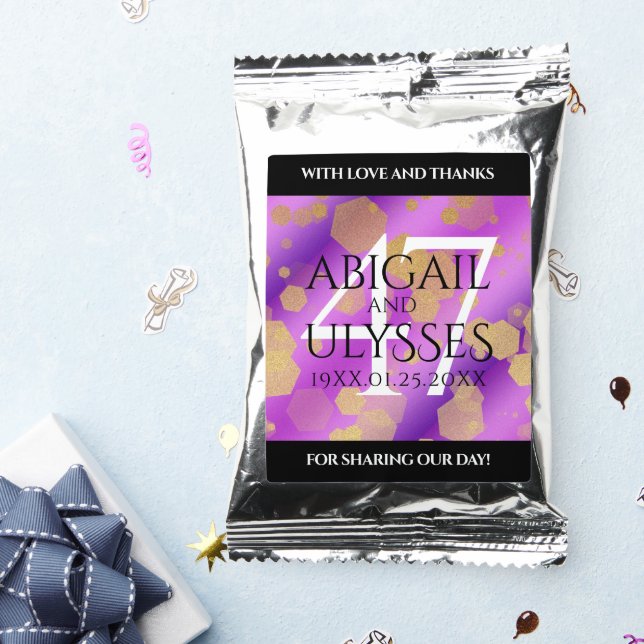 Elegant 47th Amethyst Wedding Anniversary Coffee Drink Mix (Packets)