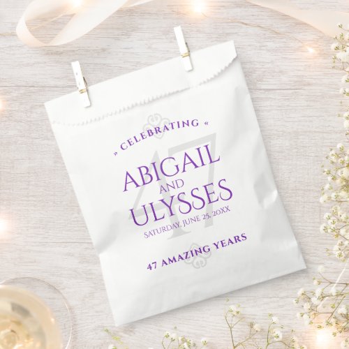 Elegant 47th Amethyst Wedding Anniversary Favor Bag