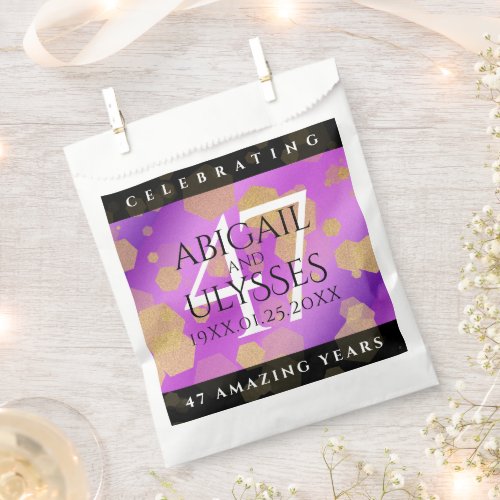 Elegant 47th Amethyst Wedding Anniversary Favor Bag