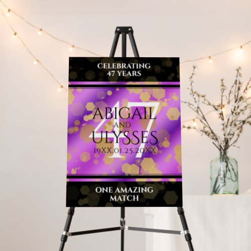 Elegant 47th Amethyst Wedding Anniversary Foam Board