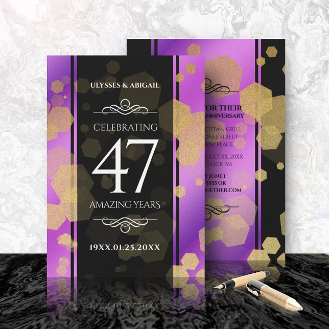Elegant 47th Amethyst Wedding Anniversary Invitation (Creator Uploaded)