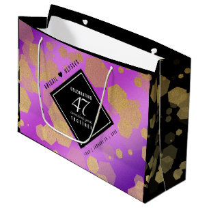 Elegant 47th Amethyst Wedding Anniversary Large Gift Bag