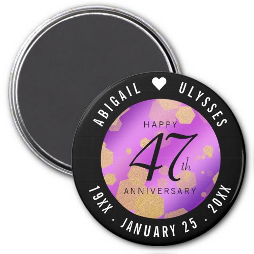 Elegant 47th Amethyst Wedding Anniversary Magnet