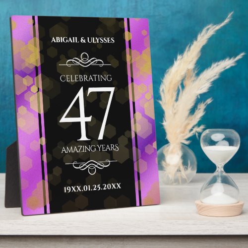 Elegant 47th Amethyst Wedding Anniversary Plaque