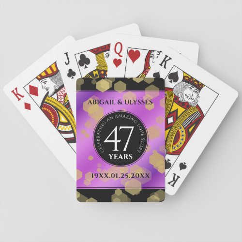 Elegant 47th Amethyst Wedding Anniversary Poker Cards