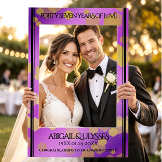 Elegant 47th Amethyst Wedding Anniversary Selfie Frame