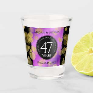 Elegant 47th Amethyst Wedding Anniversary Shot Glass