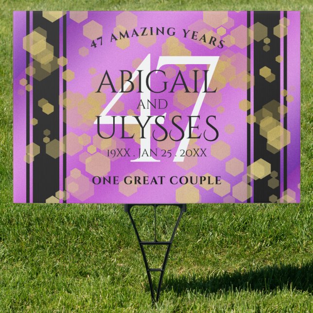 Elegant 47th Amethyst Wedding Anniversary Sign (Insitu)