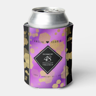 Elegant 48th Amethyst Wedding Anniversary Can Cooler